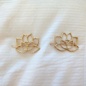 Set of Two Lotus Flower Hair Broach accessories